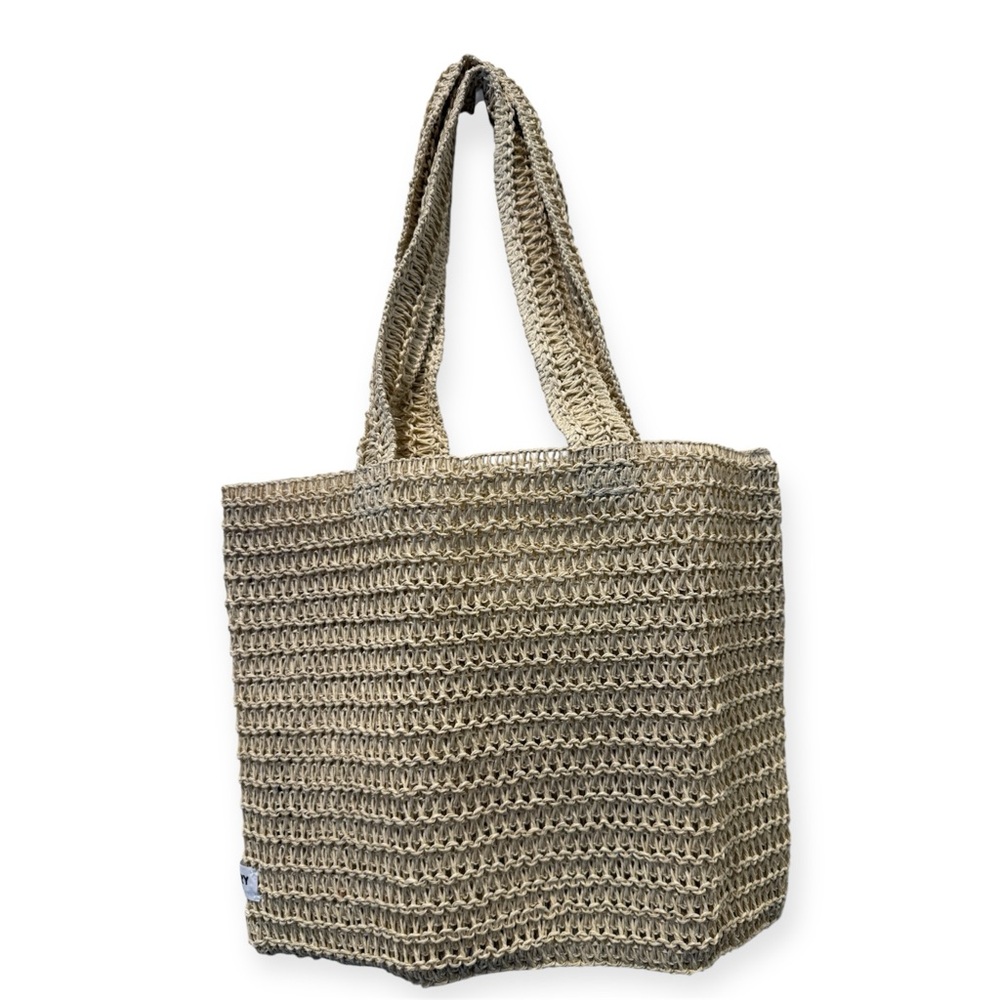 BURBERRY Goddess Tan Woven Tote Bag